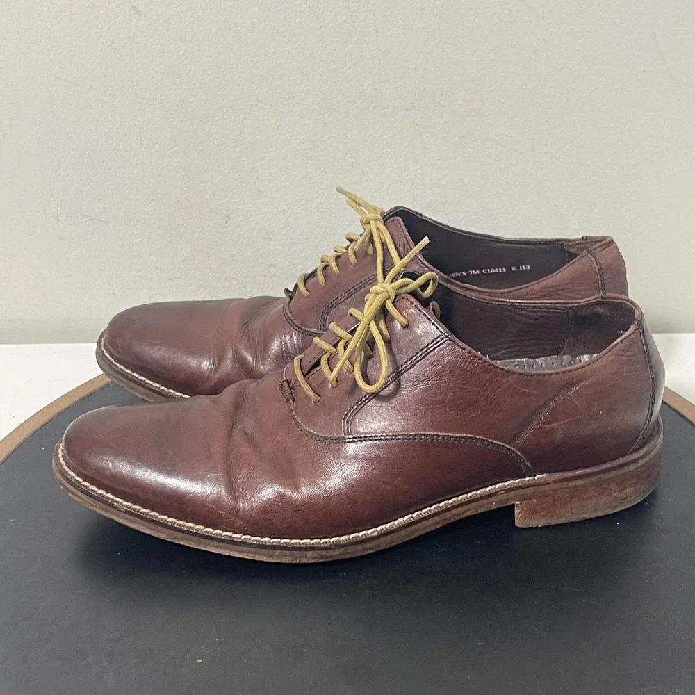 Cole Haan Oxford Shoes Men 7.5M Brown Leather Lace-Up Dress‎ Business Casual